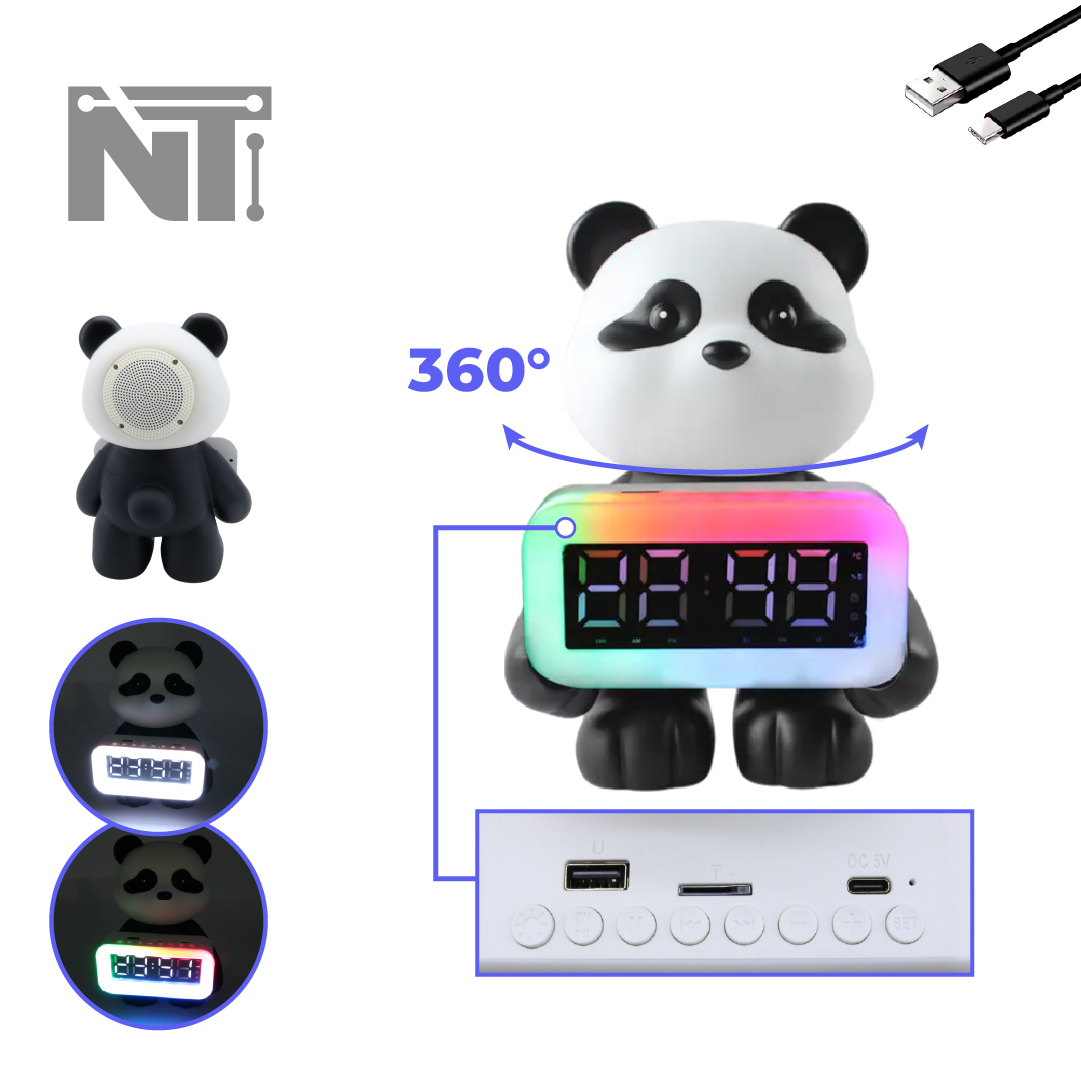 Miniatura 2 de Parlante RGB Despertador Panda